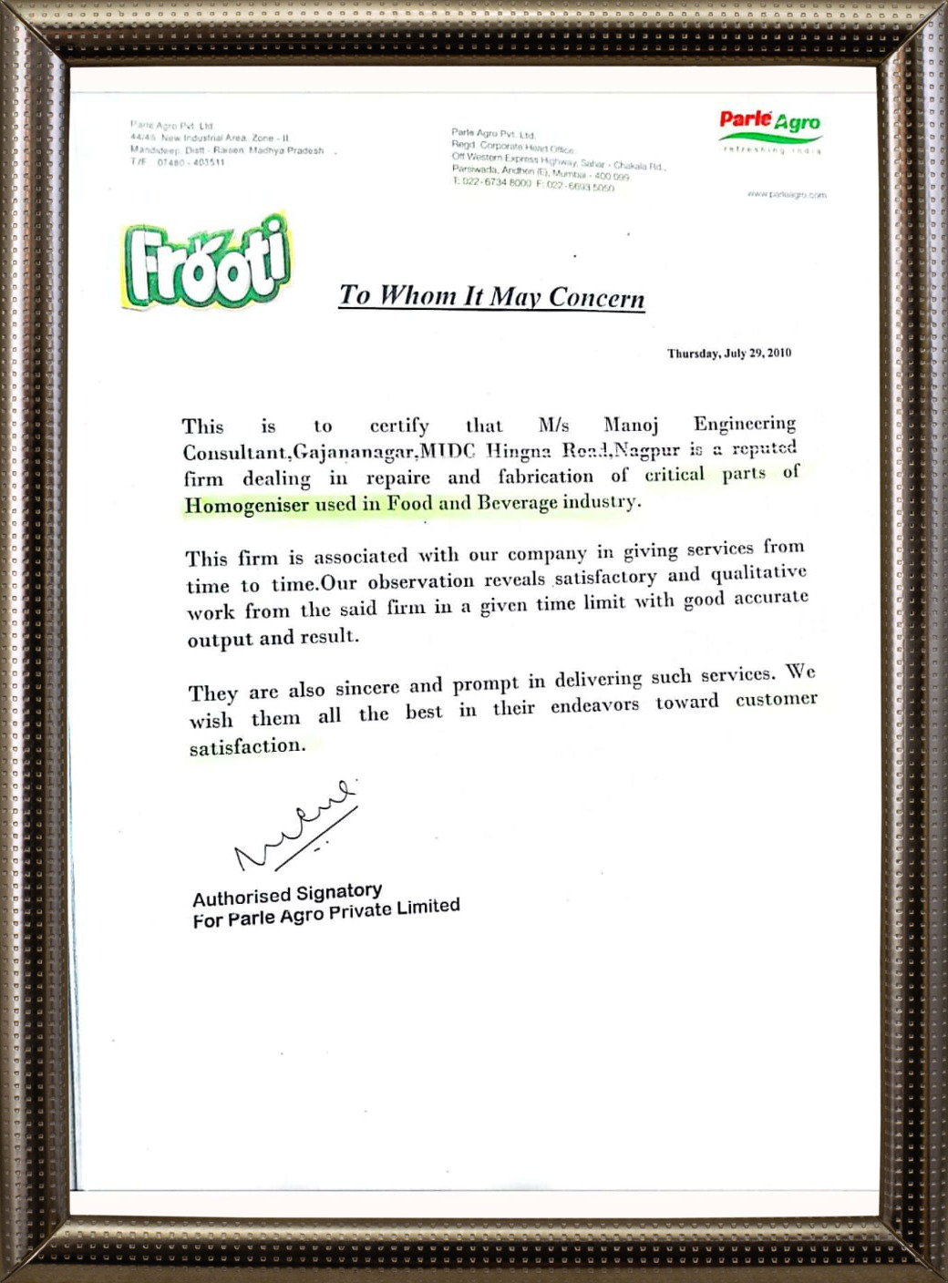 Certificate 1